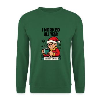 Grumpy Elf Kaffee-Realität - Unisex Pullover - Grün - Vorne