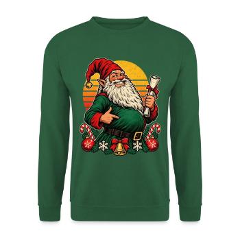 Christmas-Wichtel werdende Mama Retro - Unisex Pullover - Grün - Vorne