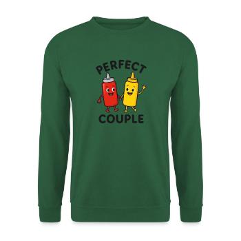 Perfect Couple Ketchup Mustard Cartoon Design - Unisex Pullover - Grün - Vorne