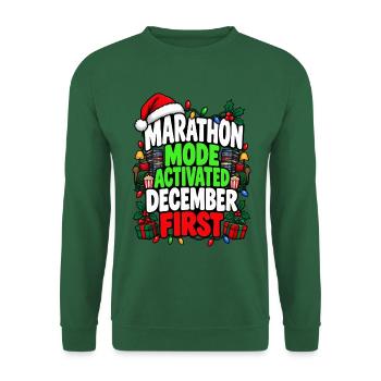 Marathon Mode Activated Weihnachtsfilme Dezember - Unisex Pullover - Grün - Vorne