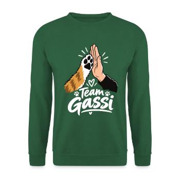 Team Gassi Hund Hundebesitzer Vierbeiner - Unisex Pullover - Grün - Vorne