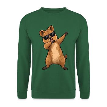 Dabbing-Quokka - Unisex Pullover - Grün - Vorne