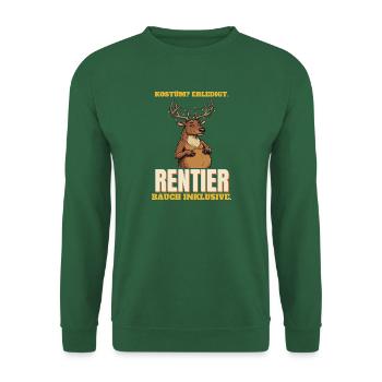 Kostüm? Erledigt. Rentier, Bauch inklusive - Unisex Pullover - Grün - Vorne