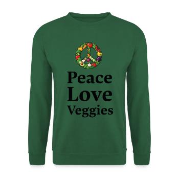 Peace Love Veggies – Vegan Vegetarisch Gemüse - Unisex Pullover - Grün - Vorne