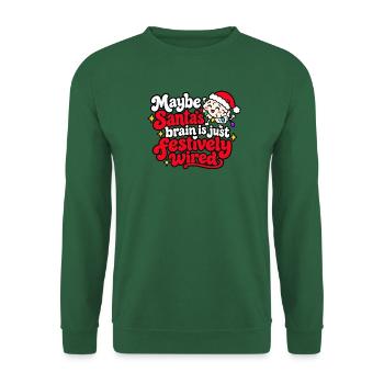 Vielleicht Santas Gehirn festlich verrückt - Unisex Pullover - Grün - Vorne