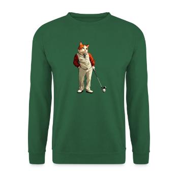 Golf Katze - Unisex Pullover - Grün - Vorne