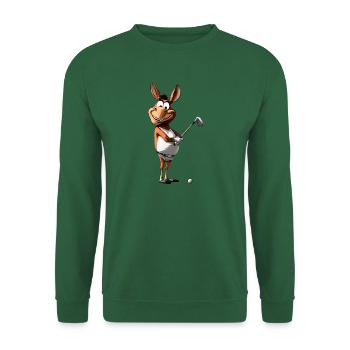 Esel Golf / Golfspieler Esel - Unisex Pullover - Grün - Vorne