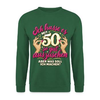 Titel Mit 50 so gut aussehen – Lustiger 50. Geburt - Unisex Pullover - Grün - Vorne