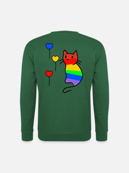 Katze Katzen Kitten LGBT Regenbogenfahne Liebe - Unisex Pullover - Grün