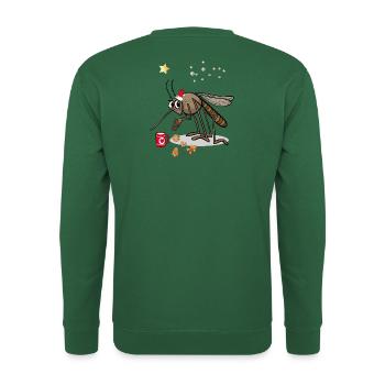 Stechmücke freut sich auf Weihnachten - Unisex Pullover - Grün - Hinten
