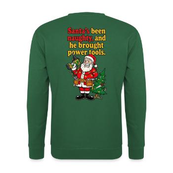 Santa's Naughty DIY Elektrowerkzeuge - Unisex Pullover - Grün - Hinten