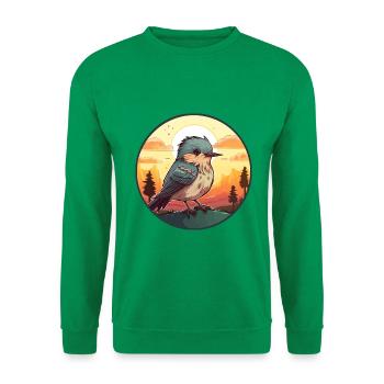 Kuckuck buntes Aquarell Cartoon Kawaii Tier - Unisex Pullover - Kelly Green - Vorne