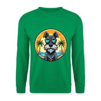 Mittelschnauzer Hunderasse Cartoon Sonnenbrille Strand - Unisex Pullover - Kelly Green - Vorne