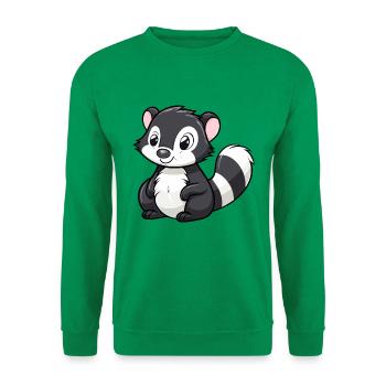 Stinktier niedliche Karikatur Kawaii Aquarell Tier Haustier - Unisex Pullover - Kelly Green - Vorne