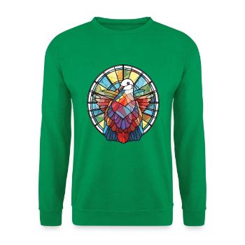 Taube buntes Aquarell Tier Haustier Illustration - Unisex Pullover - Kelly Green - Vorne