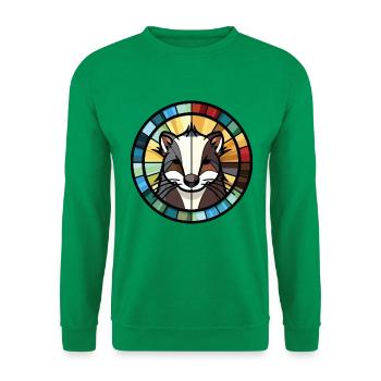 Stinktier Buntes Aquarell Tier Haustier Illustration - Unisex Pullover - Kelly Green - Vorne