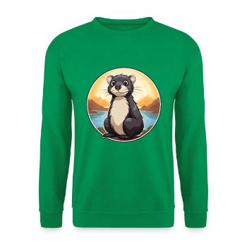 Stinktier buntes Aquarell Cartoon Kawaii Tier - Unisex Pullover - Kelly Green - Vorne