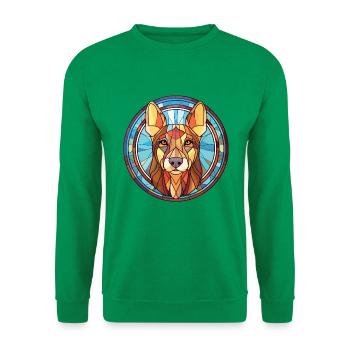 Indische Pariah-Hunderasse Aquarell-Illustration - Unisex Pullover - Kelly Green - Vorne