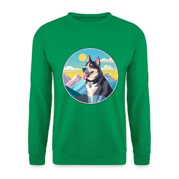Laufhund Hunderasse Cartoon Kawaii Aquarell - Unisex Pullover - Kelly Green - Vorne