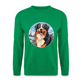 Englischer Schäferhund Rasse Cartoon Kawaii Watercol - Unisex Pullover - Kelly Green - Vorne