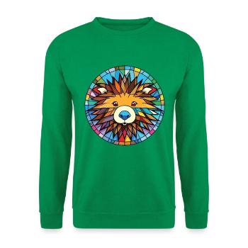 Stachelschwein buntes Aquarell Tier Illustration - Unisex Pullover - Kelly Green - Vorne