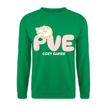 PVE Cozy Gaming Schlafkatze - Unisex Pullover - Kelly Green - Vorne