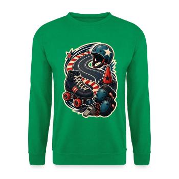 Rollschuh Kurventraining Hütchen Bahn - Unisex Pullover - Kelly Green - Vorne