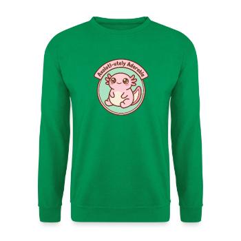 Axolotl-ute niedlich – Niedlicher pinker Axolotl - Unisex Pullover - Kelly Green - Vorne