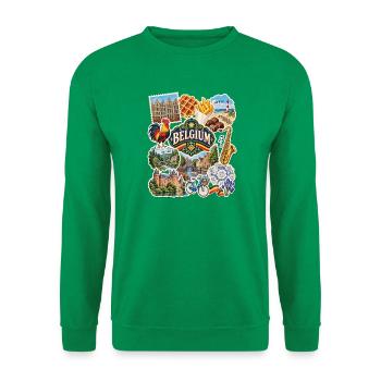 Belgien Reisesticker - Unisex Pullover - Kelly Green - Vorne