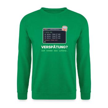Ping Verzögerung: Latenz Meme - Unisex Pullover - Kelly Green - Vorne