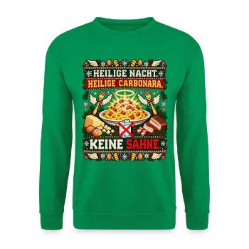 Heilige Nacht. Heilige Carbonara. Keine Sahne. - Unisex Pullover - Kelly Green - Vorne