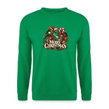 Merry Christmas Drache Weihnachten Zuckerstange - Unisex Pullover - Kelly Green - Vorne