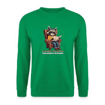 Grandpa's Workshop: Tiny Helpers Welcome - Unisex Pullover - Kelly Green - Vorne