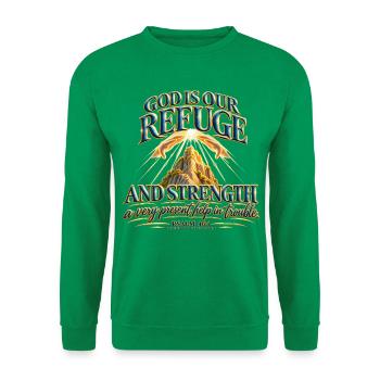 God is our help Psalm 46 - Unisex Pullover - Kelly Green - Vorne