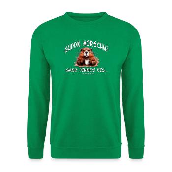 Guddn Morschn? Ganz Dinnes Eis Sachsenhund - Unisex Pullover - Kelly Green - Vorne