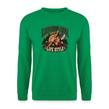 Lebensstil eines Holzfällers - Unisex Pullover - Kelly Green - Vorne