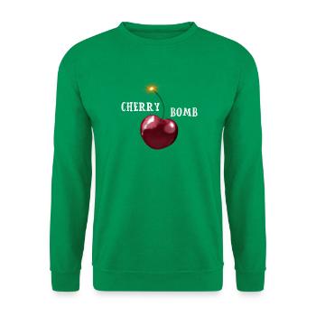 Cherry Bomb - Kirsche mit brennender Lunte - Unisex Pullover - Kelly Green - Vorne