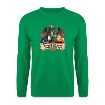 Ich arbeite hart für das Luxusleben meiner Katze - Unisex Pullover - Kelly Green - Vorne