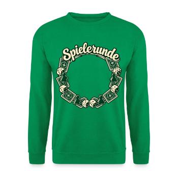 Spielerunde Shirt personalisierbar mit Gruppenname - Unisex Pullover - Kelly Green - Vorne