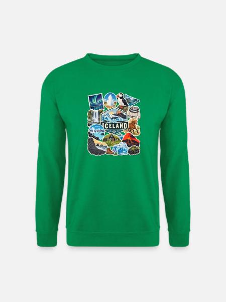 Island Reisesticker - Unisex Pullover - Kelly Green