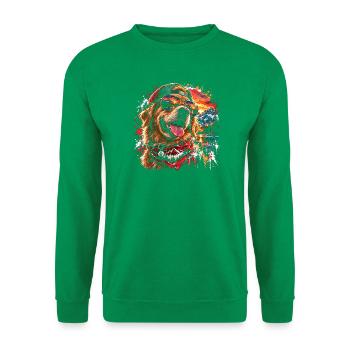 Cooler Golden Retriever mit Sonnenbrille - Unisex Pullover - Kelly Green - Vorne