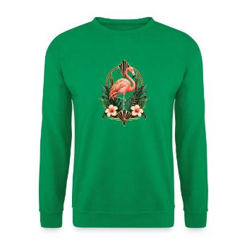 Niedlicher Flamingo Süße Flamingos - Unisex Pullover - Kelly Green - Vorne