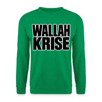 Wallah Krise – Lustiger Spruch - Unisex Pullover - Kelly Green - Vorne