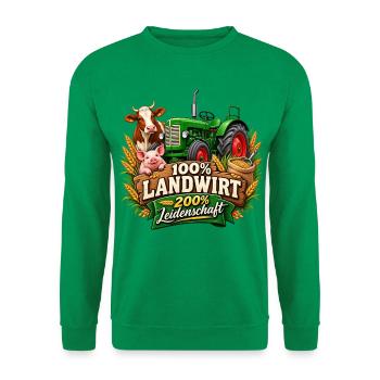 Landwirt Leidenschaft Traktor Design - Unisex Pullover - Kelly Green - Vorne