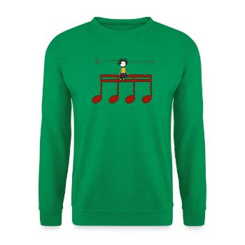 Headphones Red Notes – T-Shirt für Musikliebhaber - Unisex Pullover - Kelly Green - Vorne