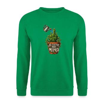 Ich pflege meine Verachtung – Mittelfinger - Unisex Pullover - Kelly Green - Vorne