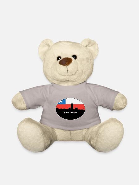 Santiago-Chile-Flaggen-Skyline-Schattenbild-Reise - Teddy - Taupe