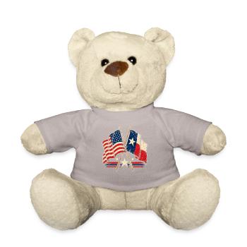 Kreuzende Flaggen USA Texas - Teddy - Taupe - Vorne