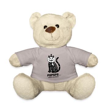 Pspsps oder Saures – Schwarze Katze Halloween - Teddy - Taupe - Vorne