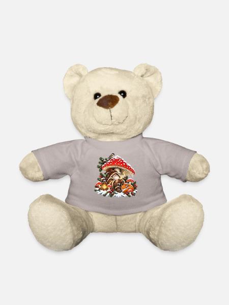 Weihnachtswald-Gnom-Fuchs- und Pilzdesign - Teddy - Taupe
